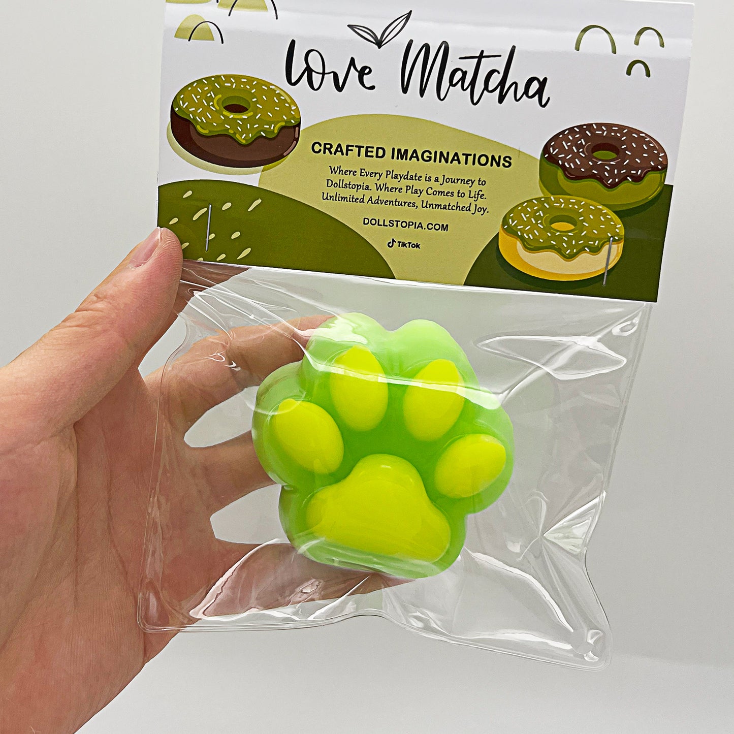 Matcha Cat Paw Squishy Toy